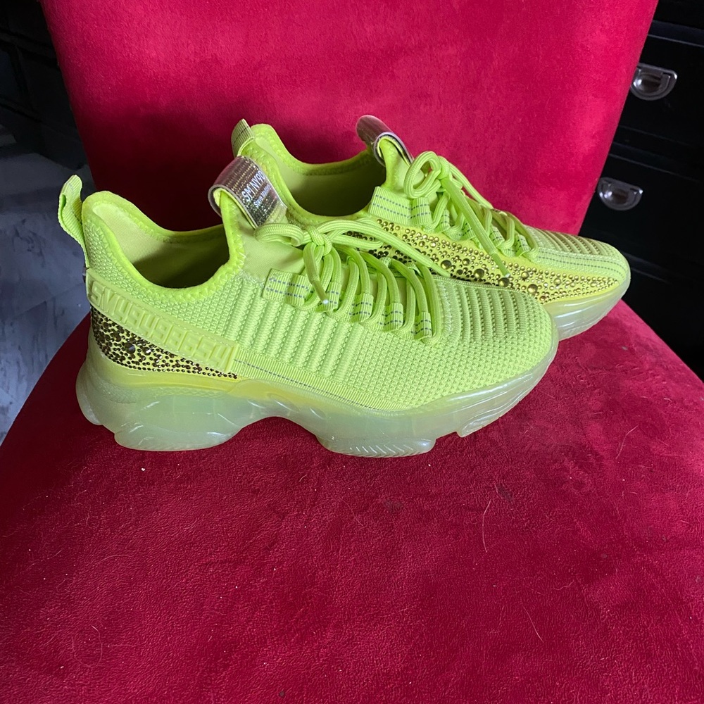 Steve Madden Neon Green Bedazzled sneakers
